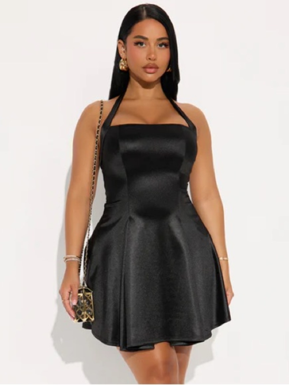 Alena Satin Halter Mini Dress NEW 🏷️